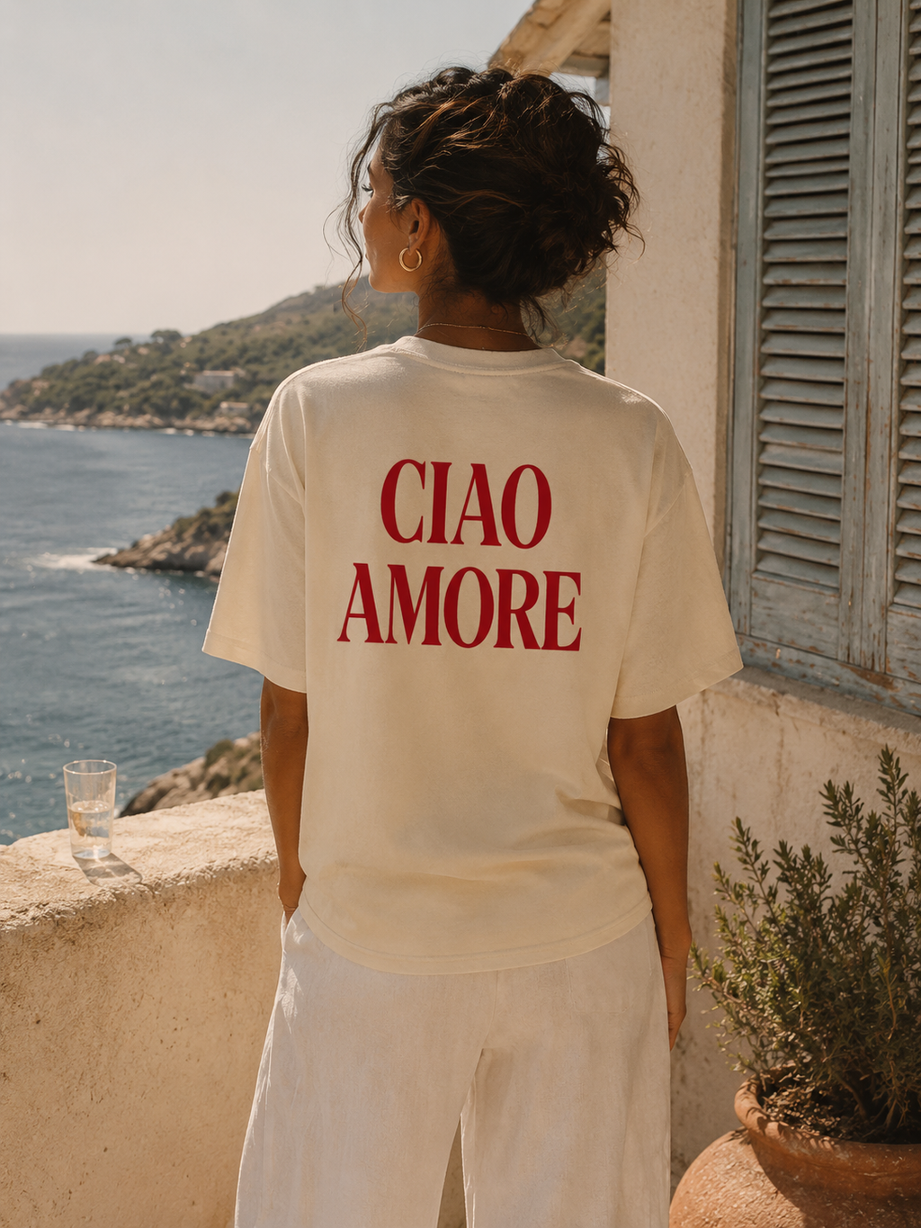 Ciao Amore Heavyweight Drop Shoulder Cotton T-Shirt