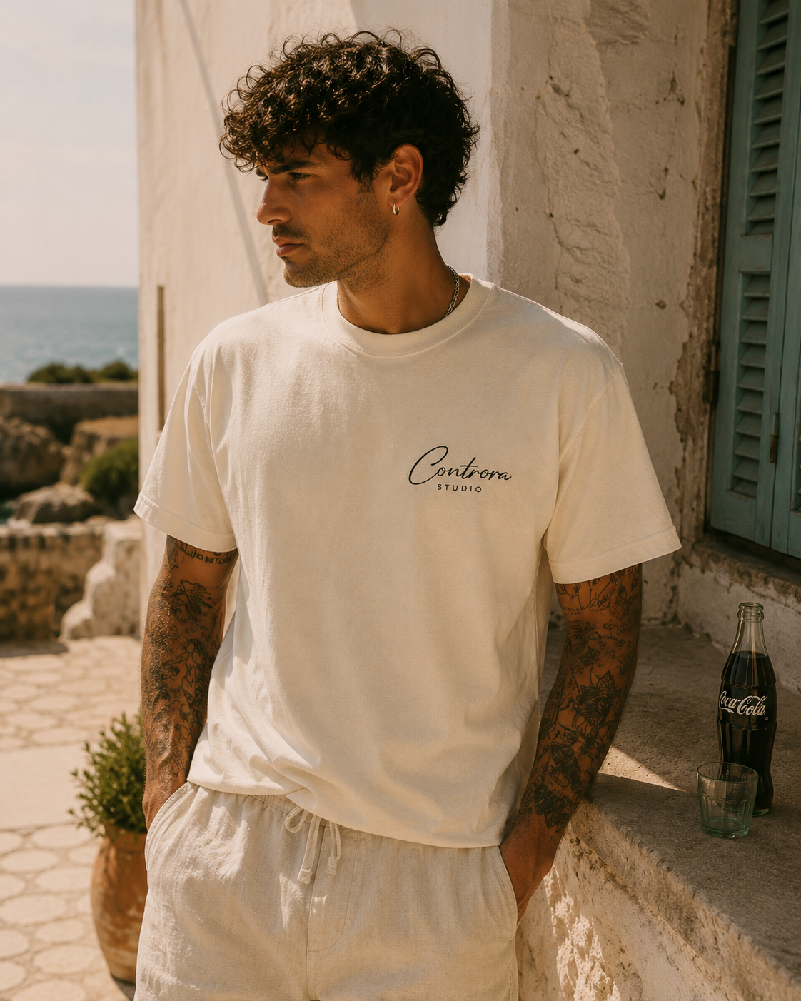 Heavyweight Drop Shoulder Cotton T-Shirt
