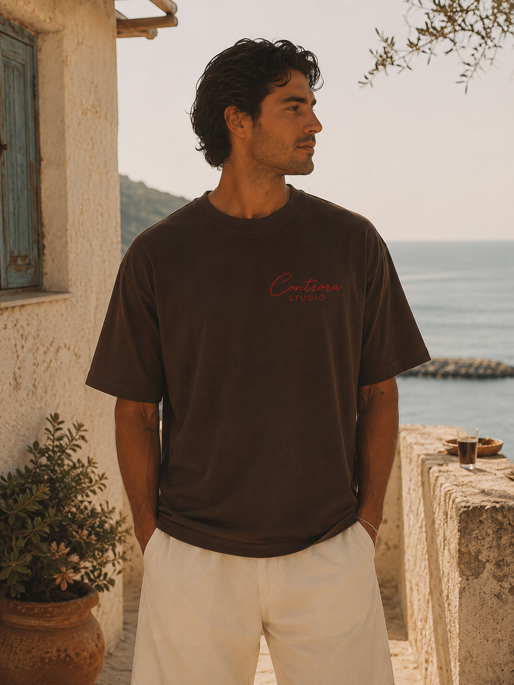 Ciao Amore Heavyweight Drop Shoulder Cotton T-Shirt