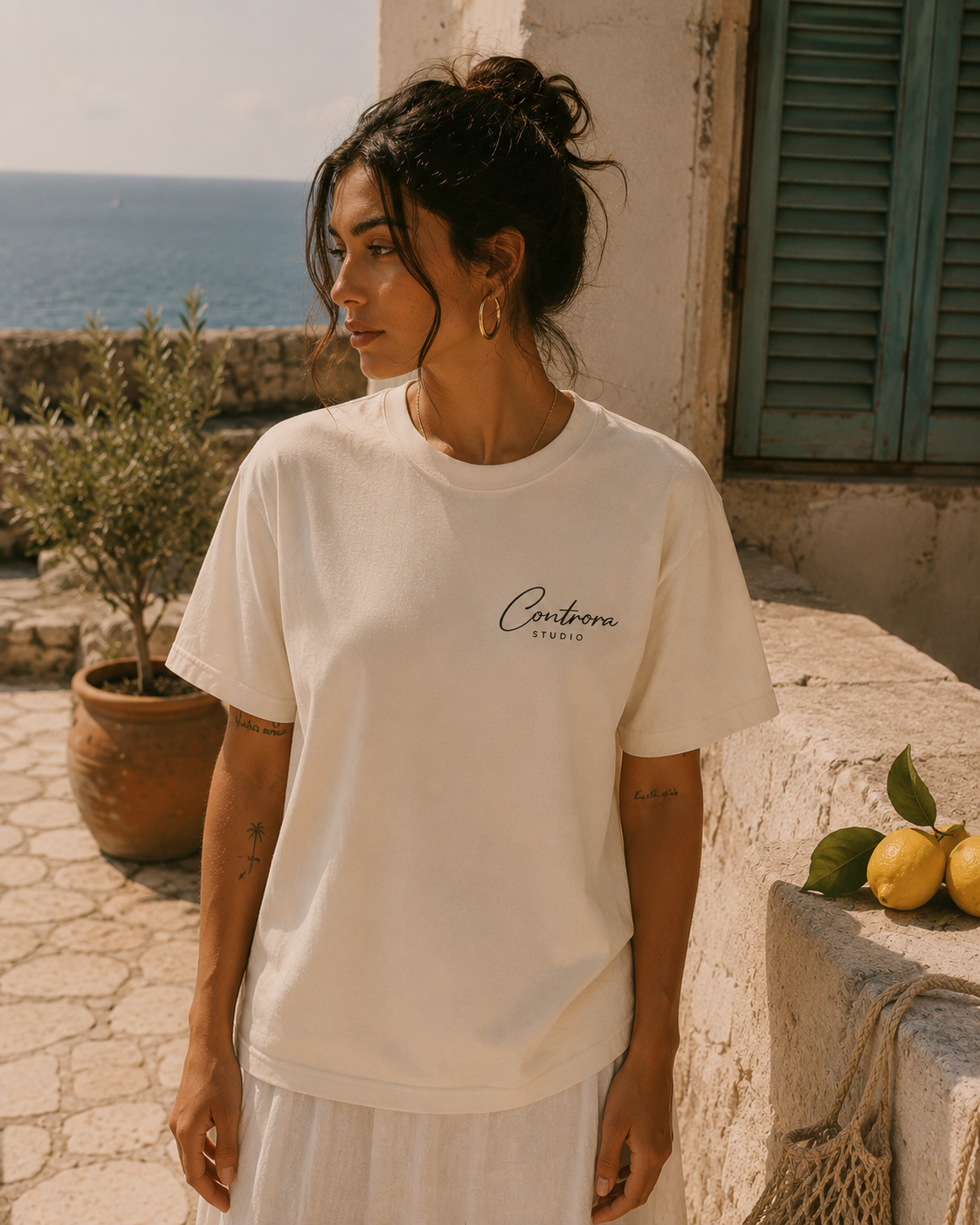 Heavyweight Drop Shoulder Cotton T-Shirt